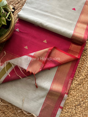 Grey Motifs ~ Maheshwari Saree-SBT016