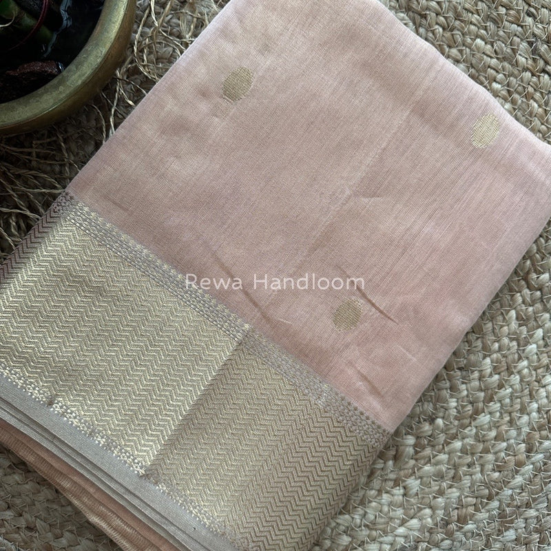 Maheshwari Peach Tissue Butti Saree TBBS051