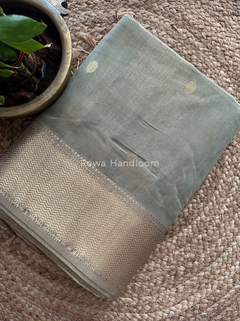 Maheshwari Light Aqua Green Tissue Butti Saree TBBS050