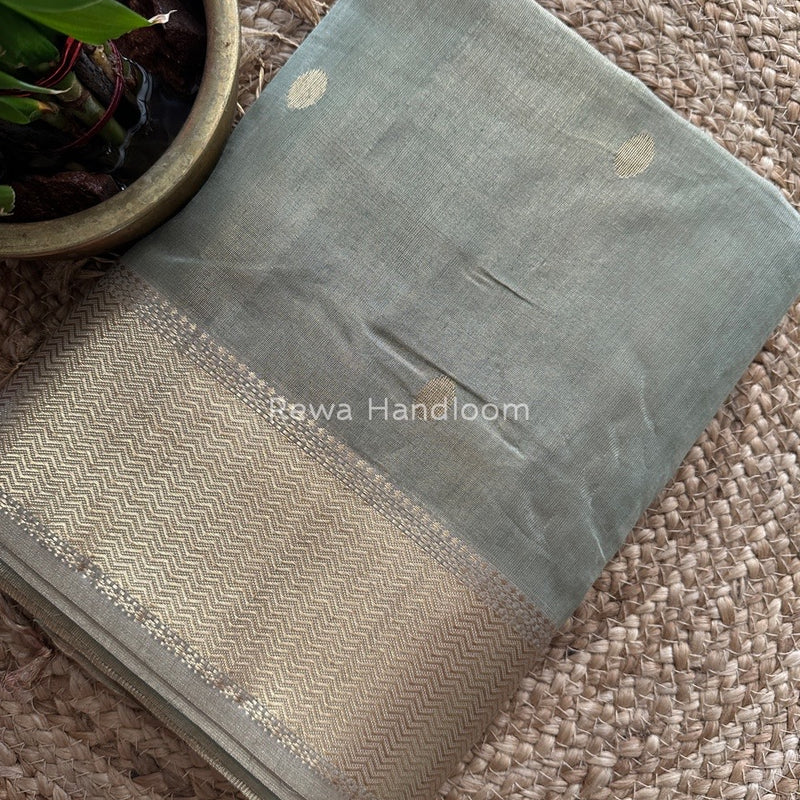 Maheshwari Light Aqua Green Tissue Butti Saree TBBS050