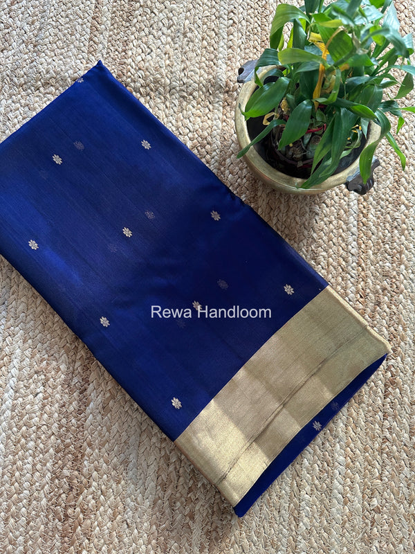 Blue Chanderi Butta Katan Silk Saree CKBS02