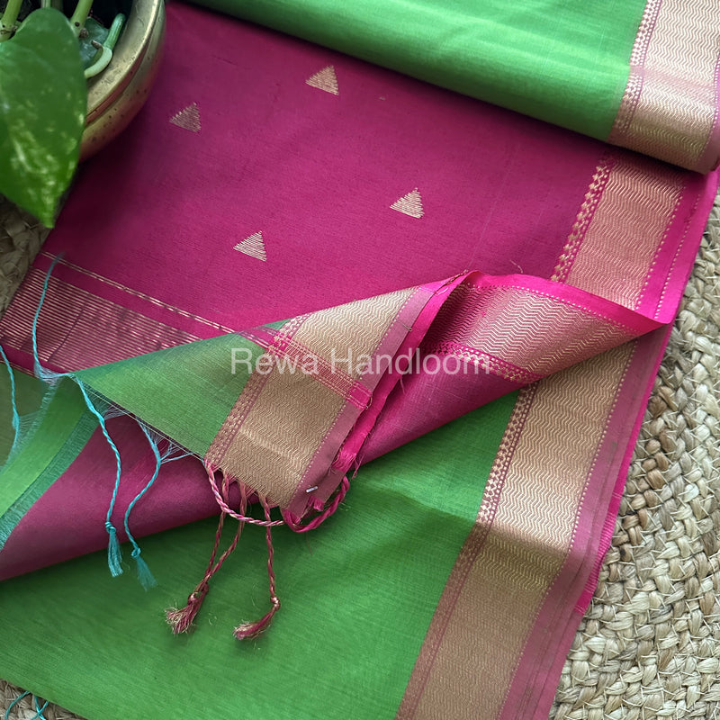 Paroot Green Motifs ~ Maheshwari Saree-SBT012