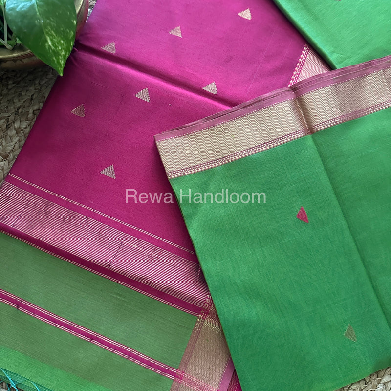 Paroot Green Motifs ~ Maheshwari Saree-SBT012