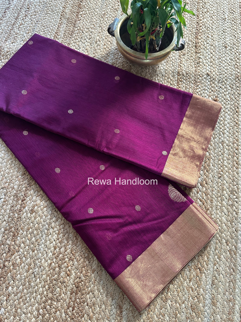 Chanderi Butta Zari Border Saree