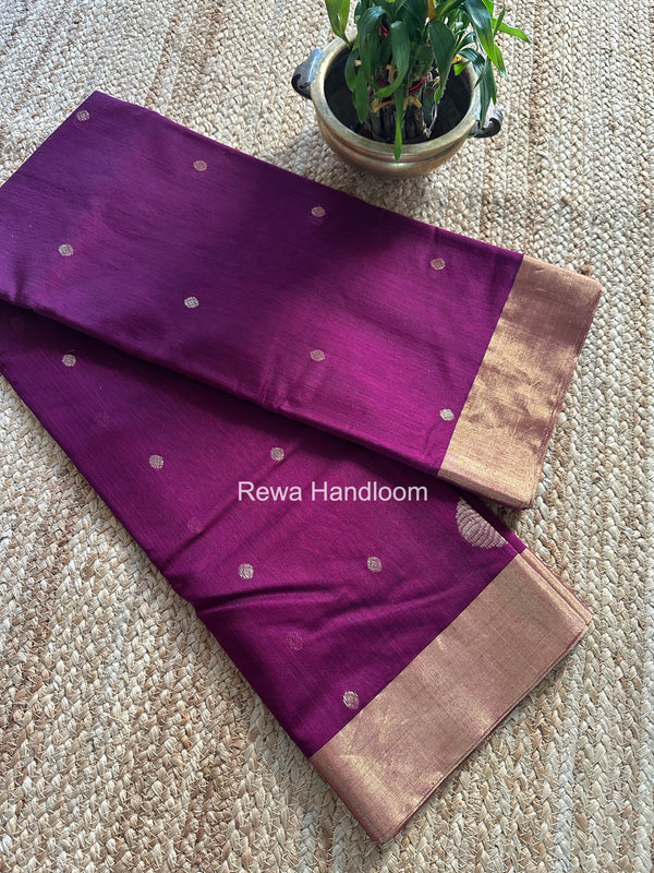 Chanderi Butta Zari Border Saree
