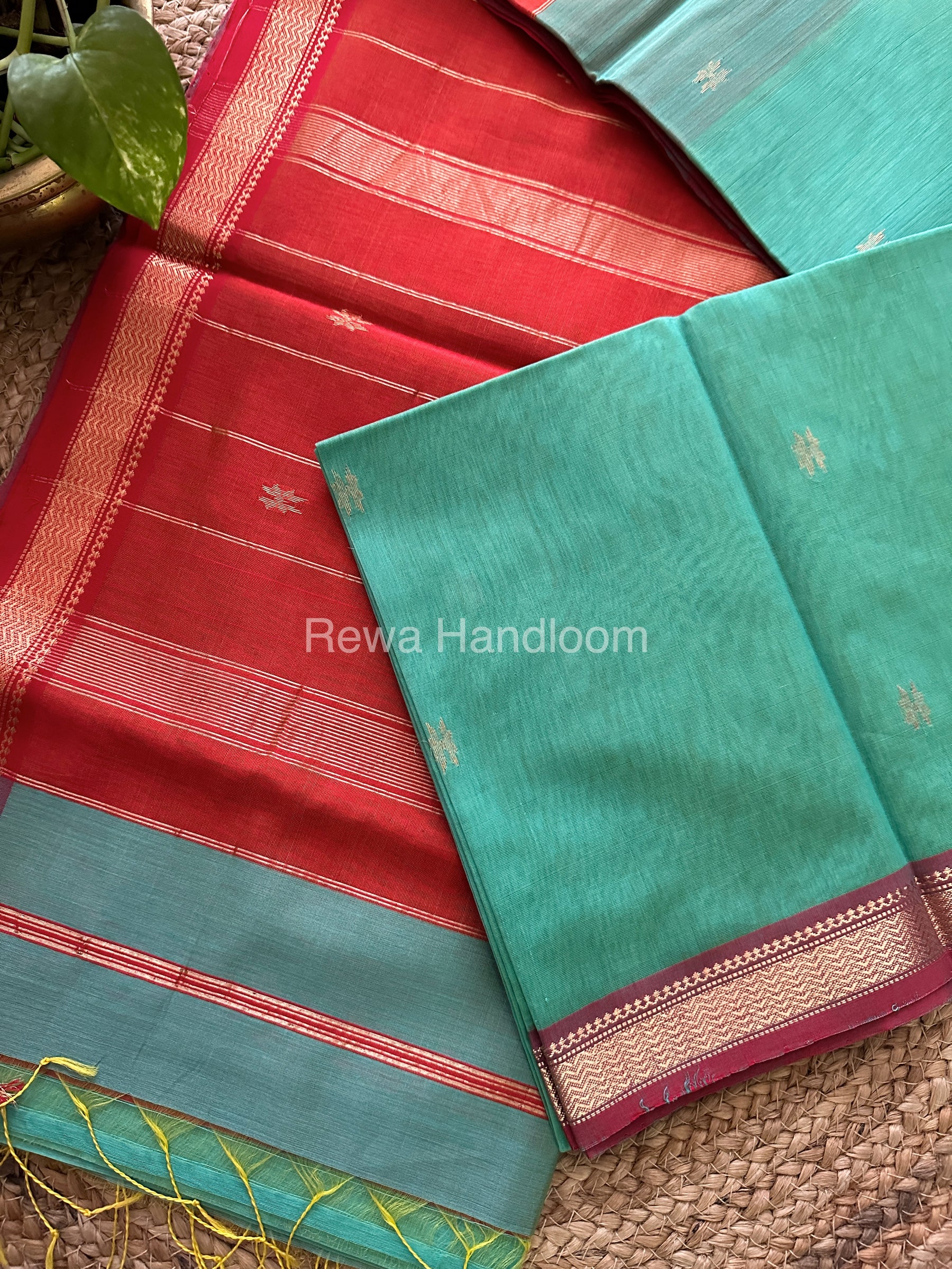 Sky Blue Motifs ~ Maheshwari Saree-SBT025