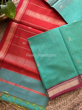 Sky Blue Motifs ~ Maheshwari Saree-SBT025