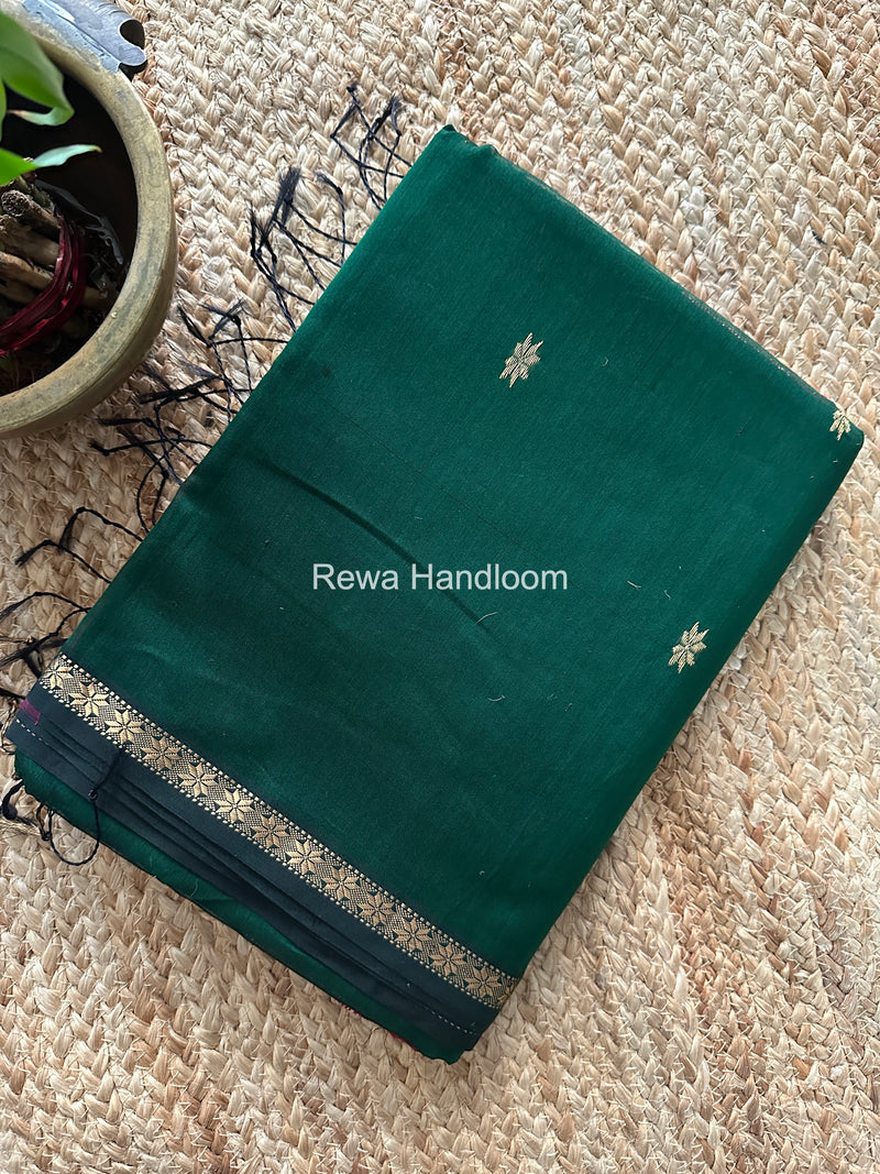 Green Star Butti Maheshwari Saree SSB039