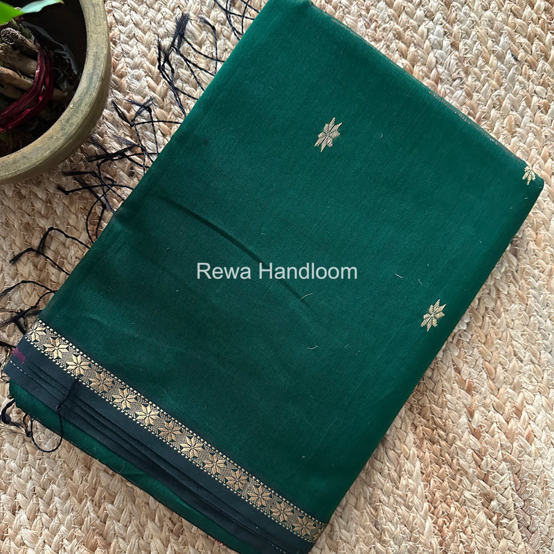 Green Star Butti Maheshwari Saree SSB039