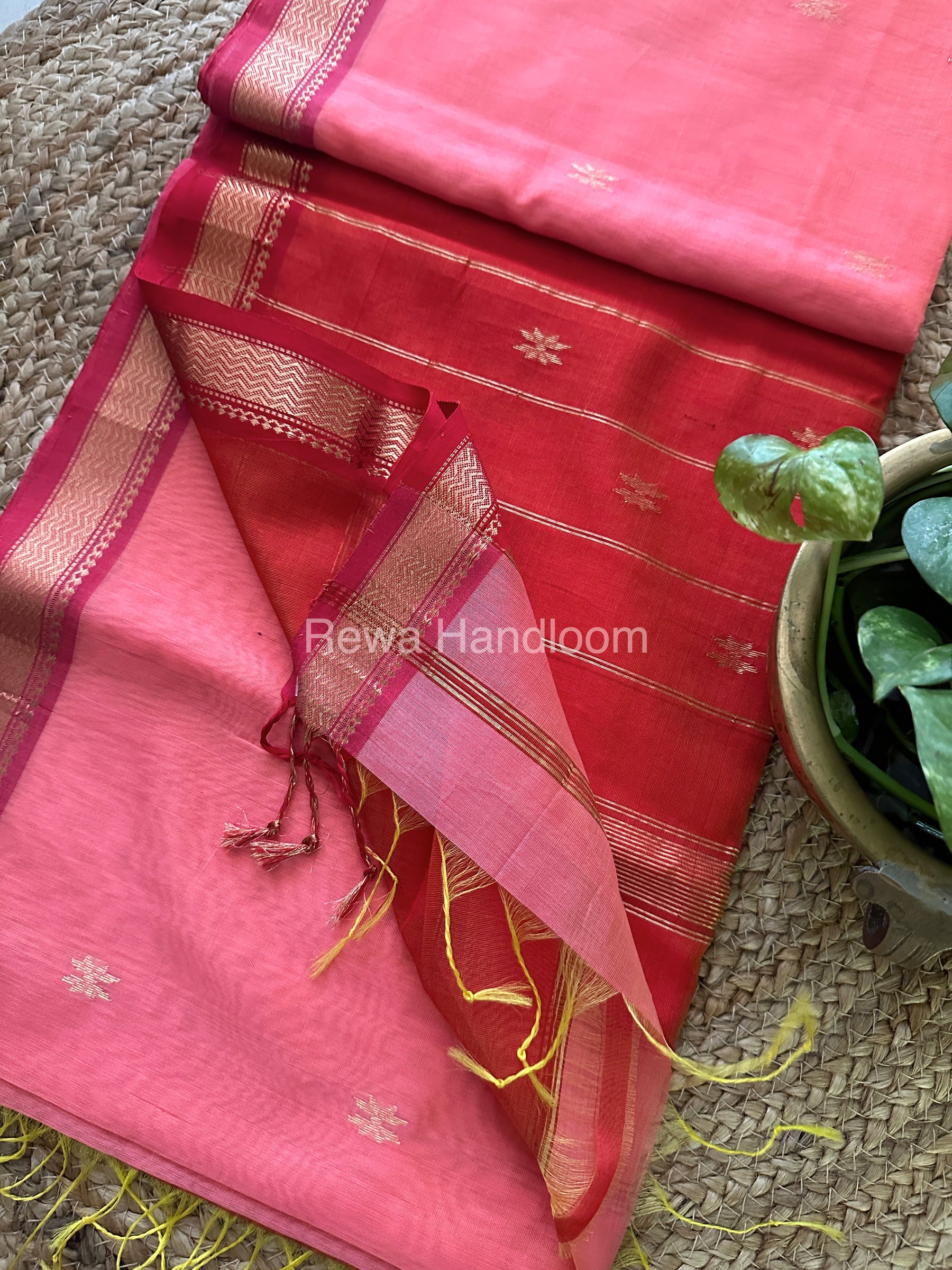 Peach Motifs ~ Maheshwari Saree-SBT022