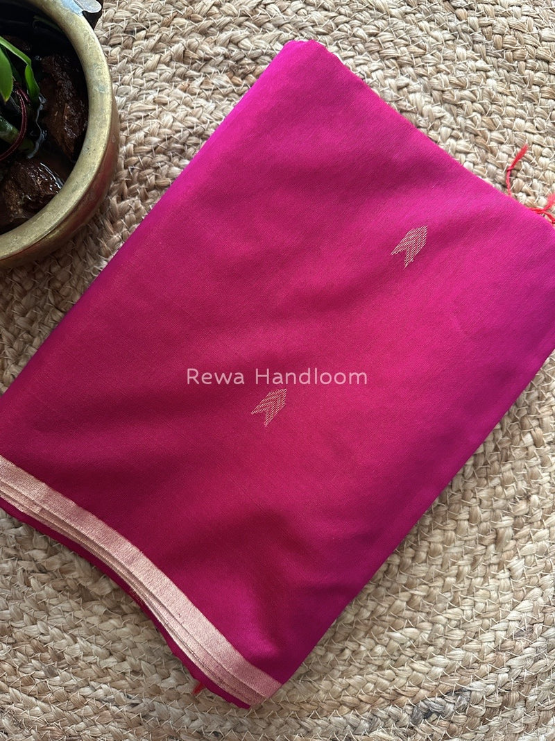 Magenta Zari Butti Maheshwari Saree VBS038