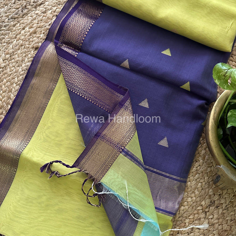Green Motifs ~ Maheshwari Saree-SBT036