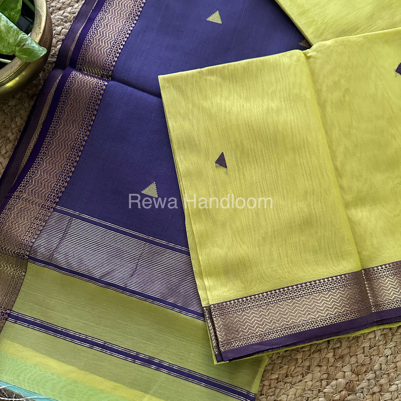 Green Motifs ~ Maheshwari Saree-SBT036