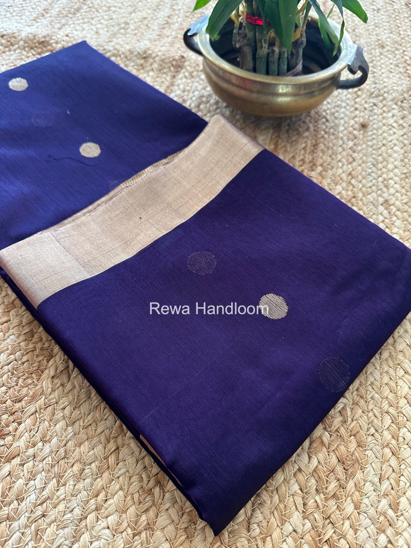 Purple Chanderi Butta Zari Border Saree BSC08