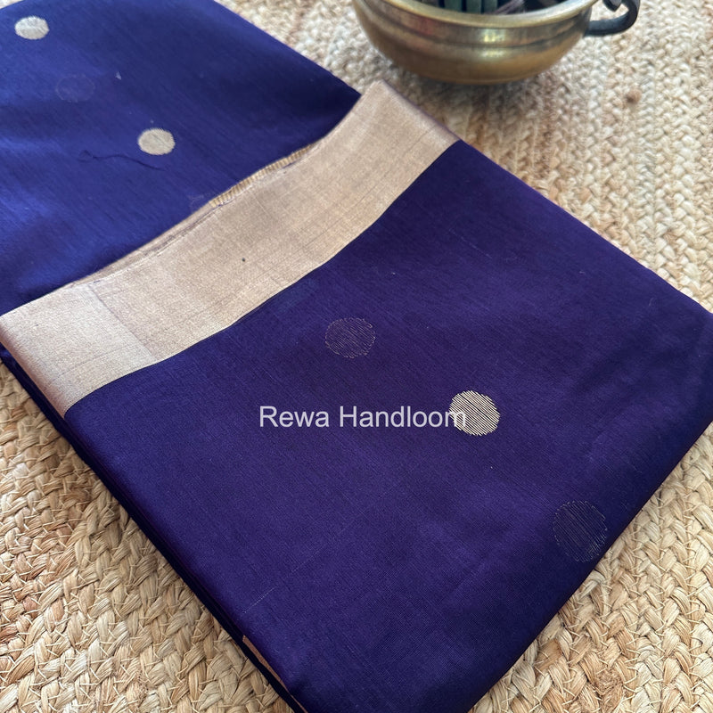 Purple Chanderi Butta Zari Border Saree BSC08
