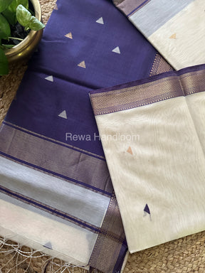 Off White Motifs ~ Maheshwari Saree-SBT035