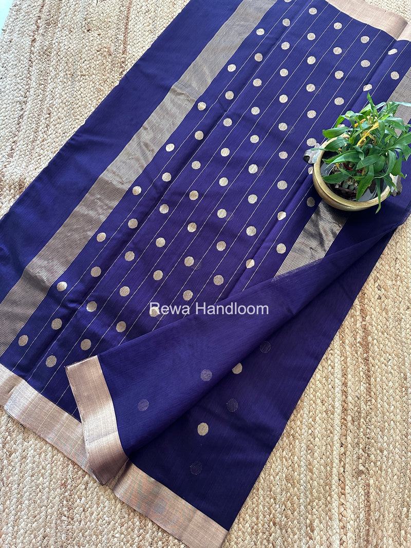 Purple Chanderi Butta Zari Border Saree BSC08