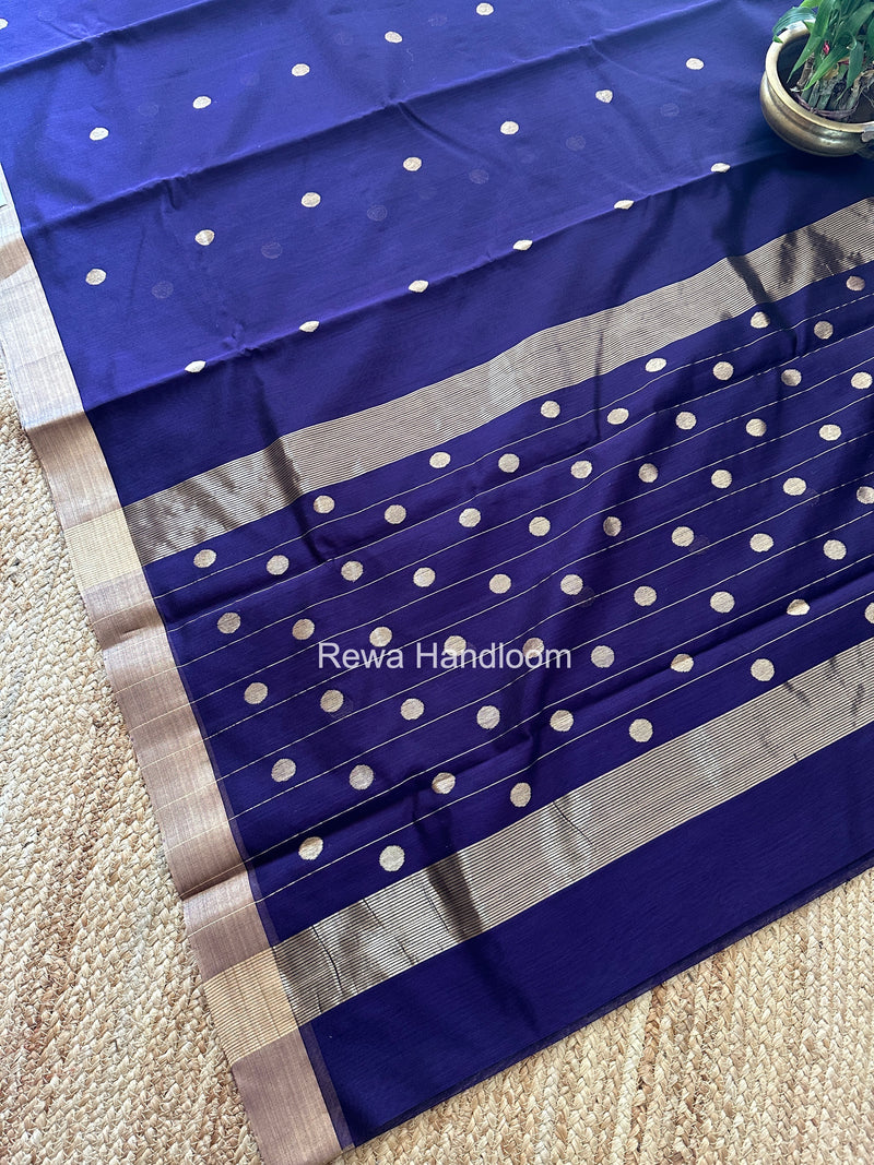 Purple Chanderi Butta Zari Border Saree BSC08