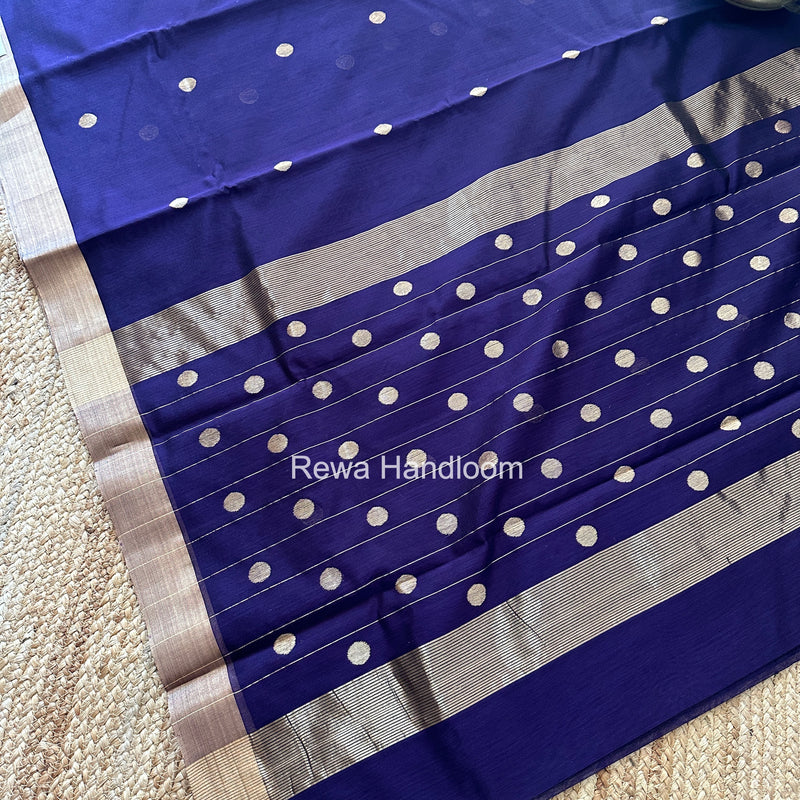Purple Chanderi Butta Zari Border Saree BSC08