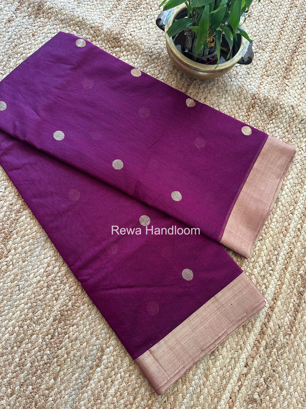 Chanderi Butta Zari Border Saree