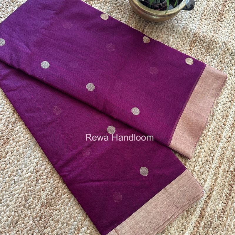 Chanderi Butta Zari Border Saree