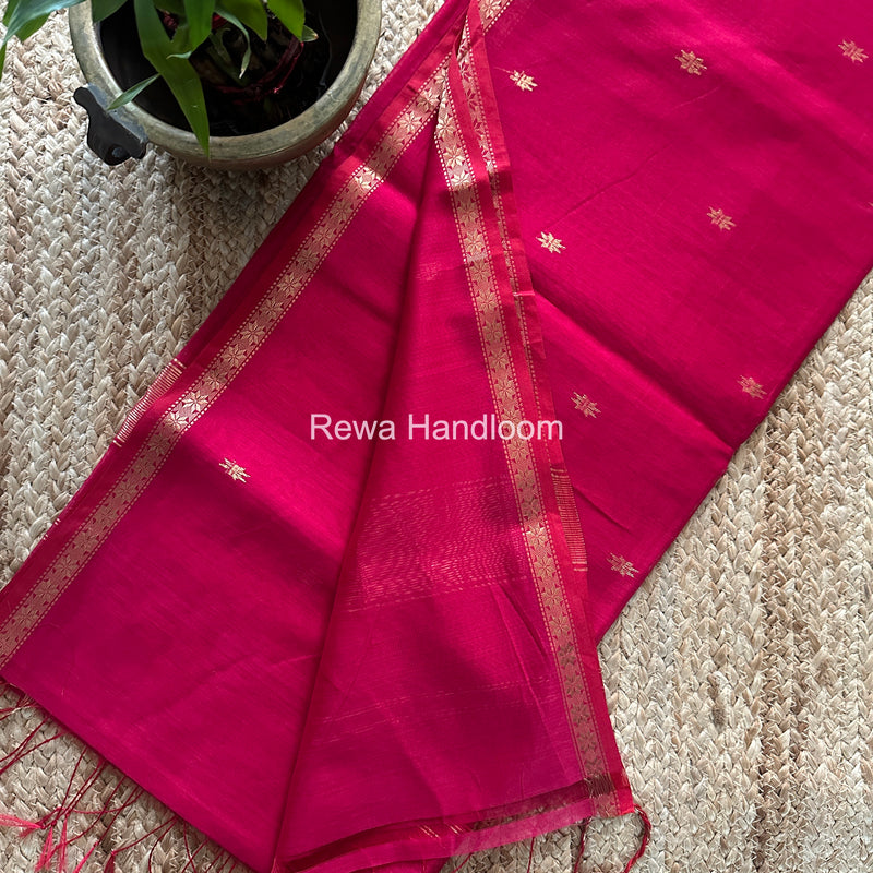 Rani Pink Star Butti Maheshwari Saree SSB033