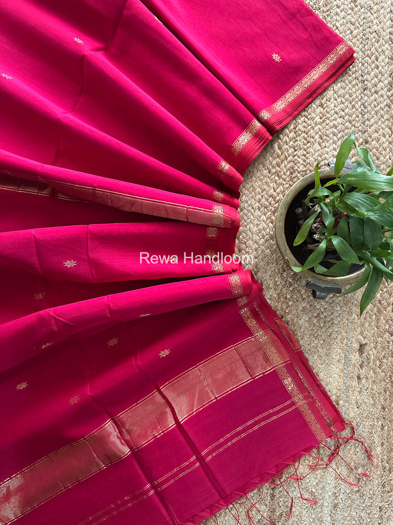 Rani Pink Star Butti Maheshwari Saree SSB033