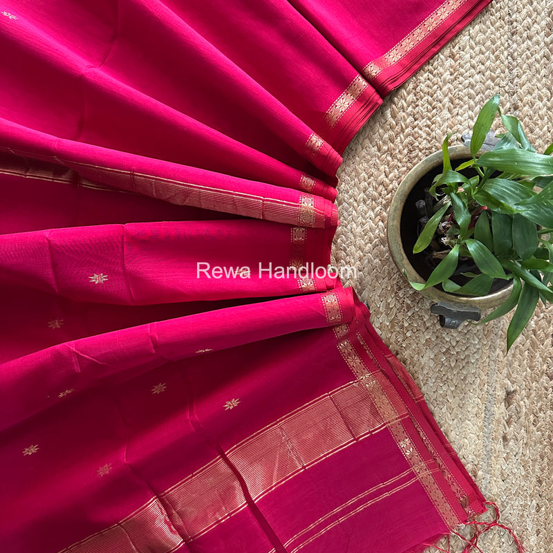 Rani Pink Star Butti Maheshwari Saree SSB033