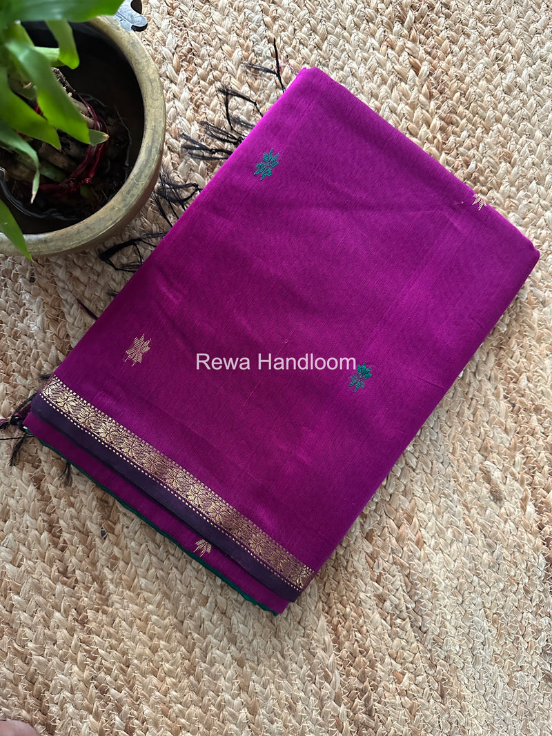Magenta Star Butti Maheshwari Saree SSB035