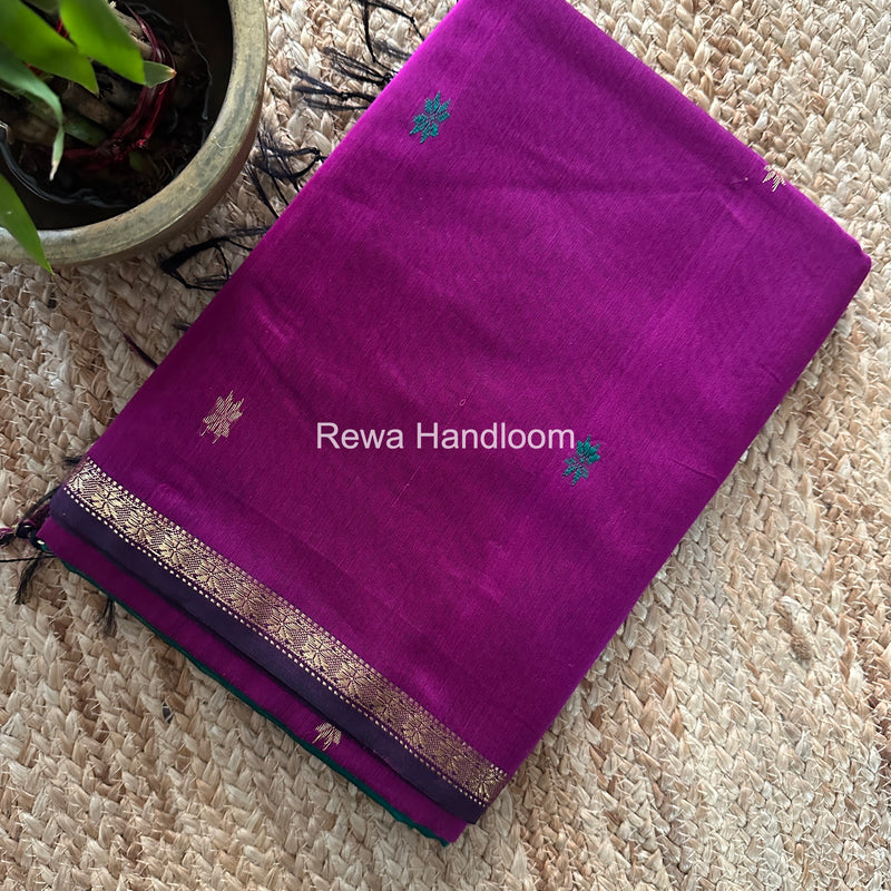 Magenta Star Butti Maheshwari Saree SSB035