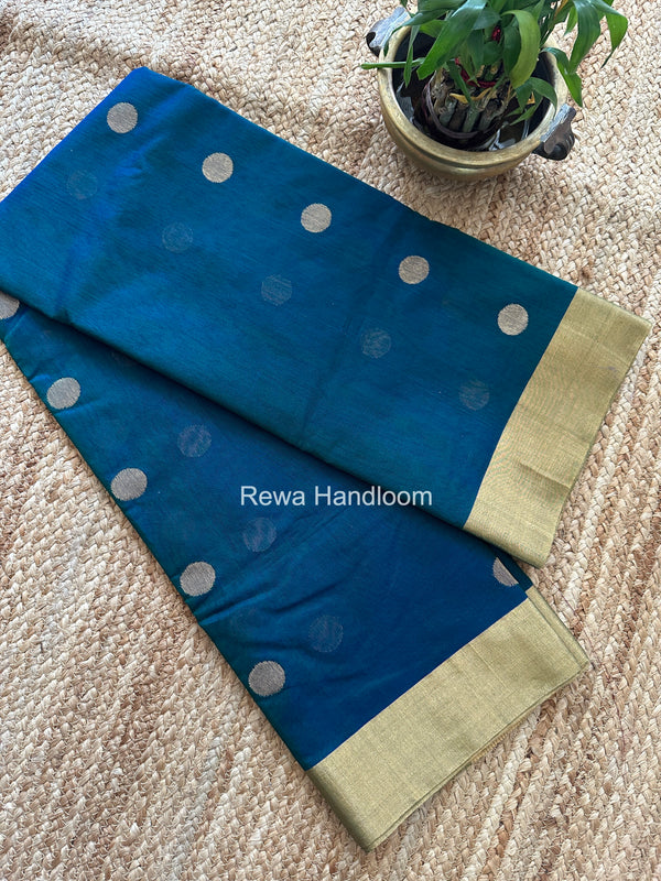 Chanderi Butta Zari Border Saree