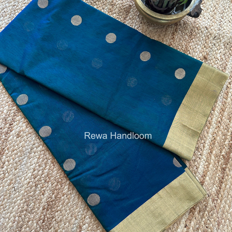 Chanderi Butta Zari Border Saree