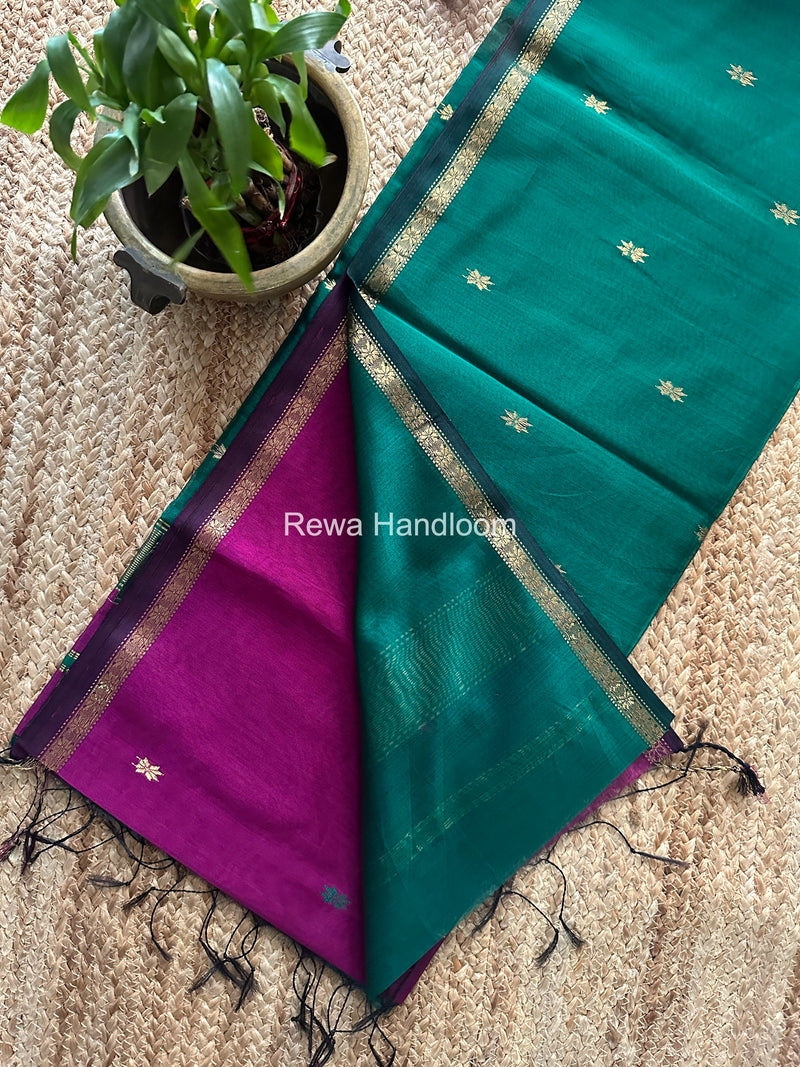 Magenta Star Butti Maheshwari Saree SSB035