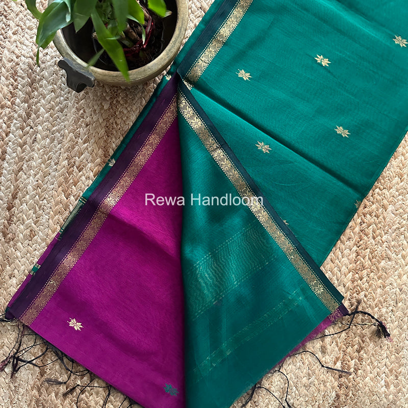 Magenta Star Butti Maheshwari Saree SSB035