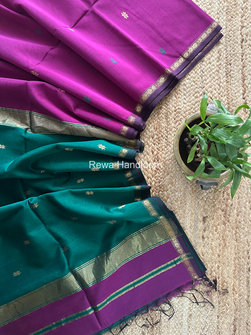 Magenta Star Butti Maheshwari Saree SSB035