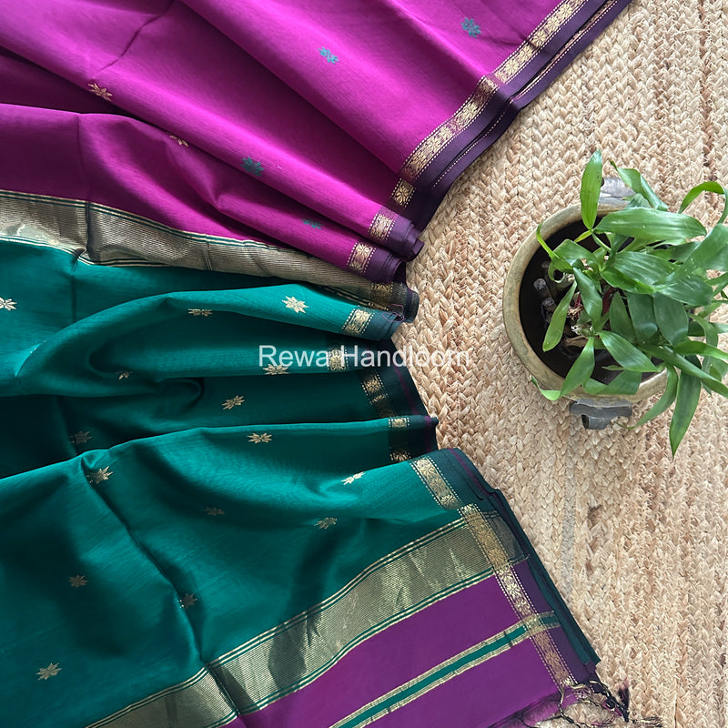 Magenta Star Butti Maheshwari Saree SSB035
