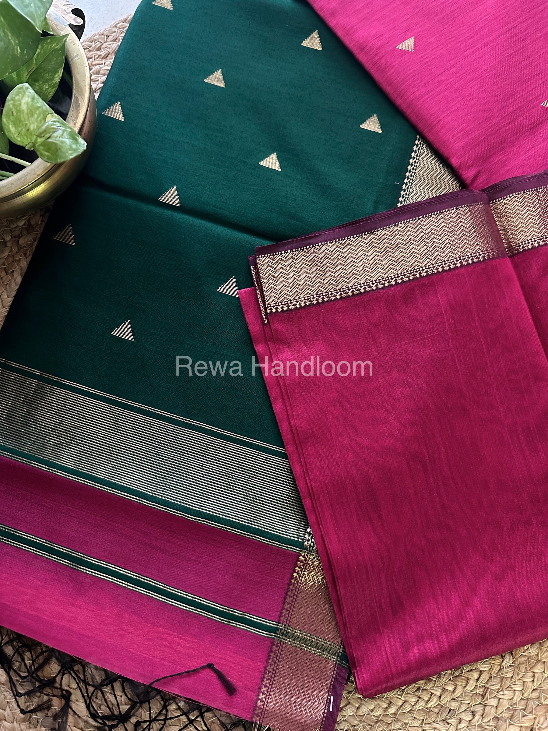 Magenta Motifs ~ Maheshwari Saree-SBT032