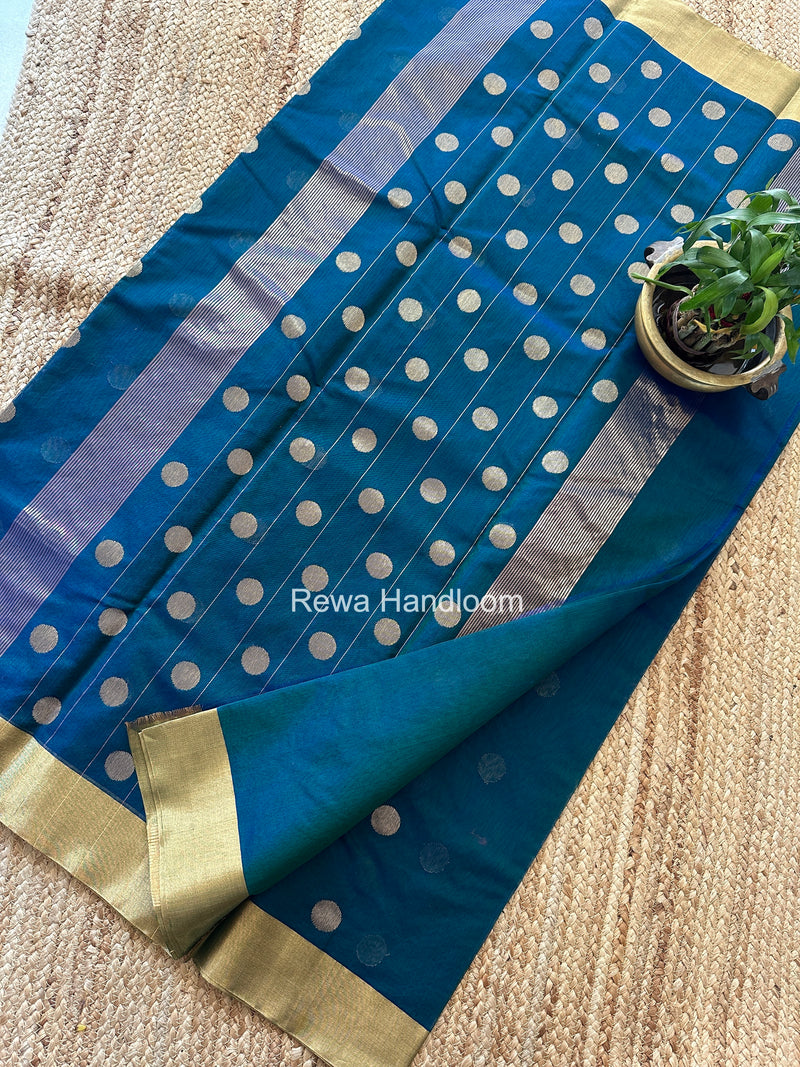 Morpankhi Chanderi Butta Zari Border Saree BSC05
