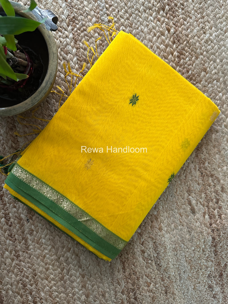 Yellow Star Butti Maheshwari Saree SSB034