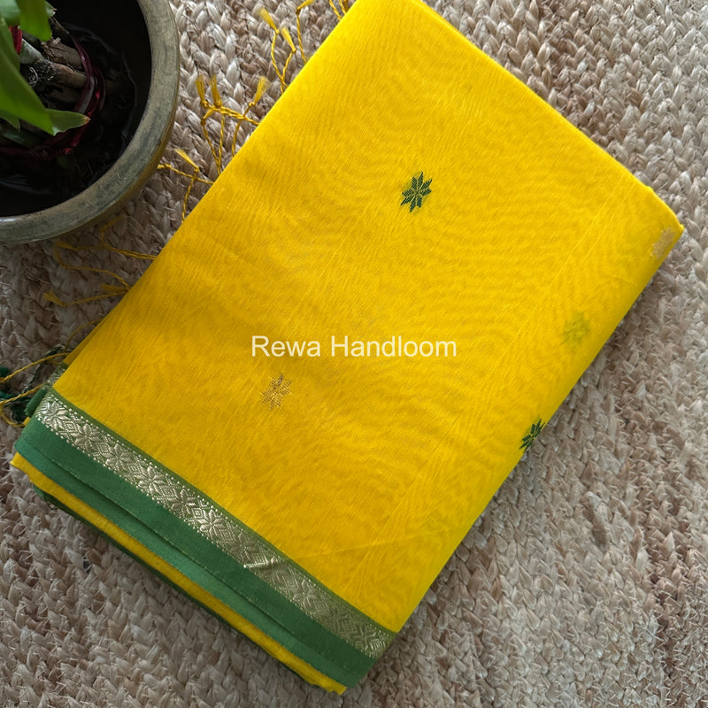 Yellow Star Butti Maheshwari Saree SSB034