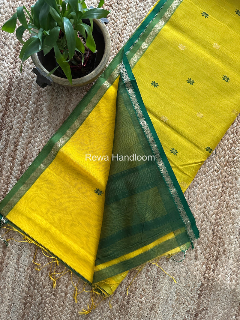 Yellow Star Butti Maheshwari Saree SSB034