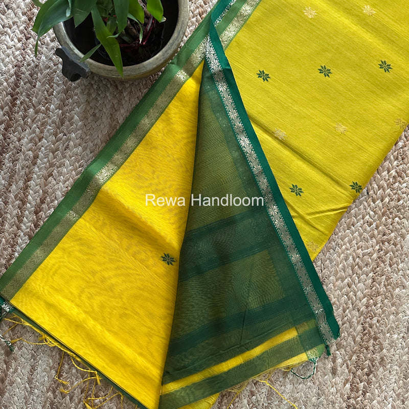 Yellow Star Butti Maheshwari Saree SSB034