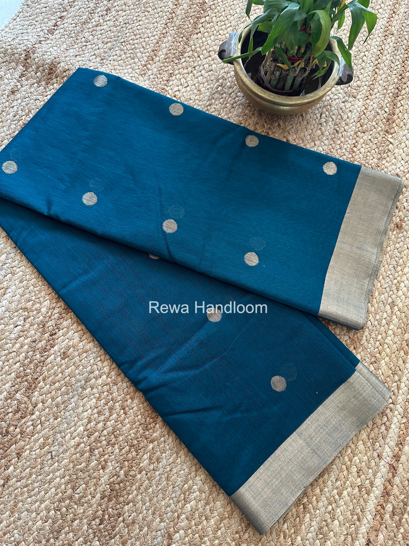 Chanderi Butta Zari Border Saree