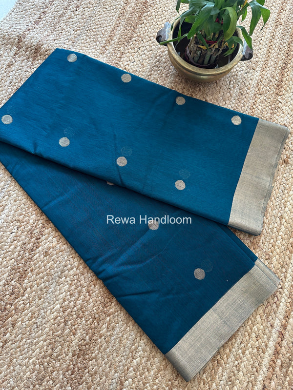 Chanderi Butta Zari Border Saree