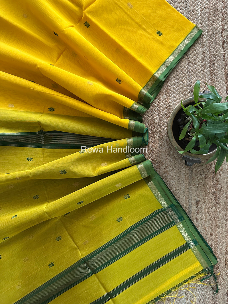Yellow Star Butti Maheshwari Saree SSB034