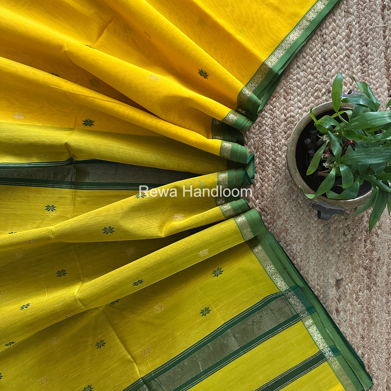 Yellow Star Butti Maheshwari Saree SSB034