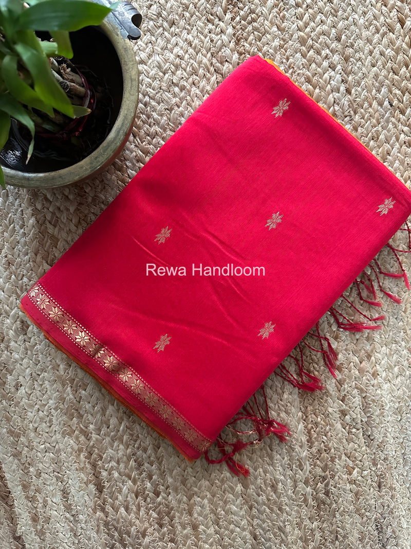 Orange Star Butti Maheshwari Saree SSB038