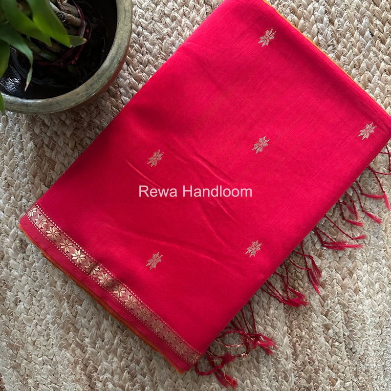 Orange Star Butti Maheshwari Saree SSB038