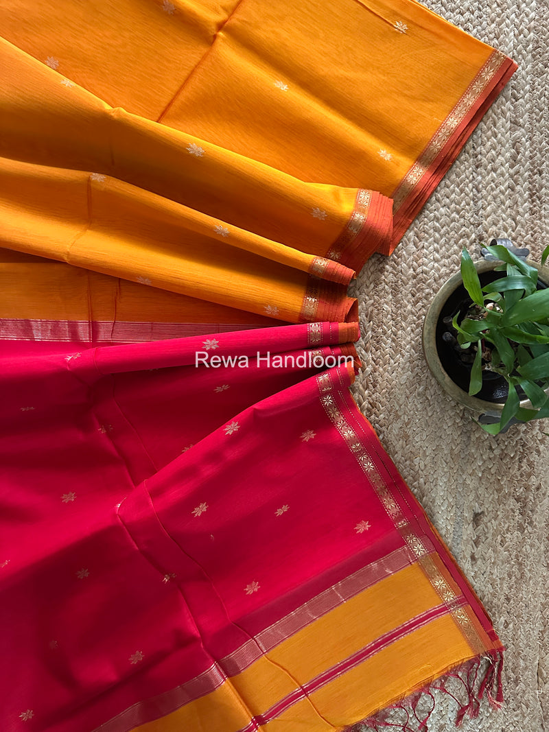Orange Star Butti Maheshwari Saree SSB038
