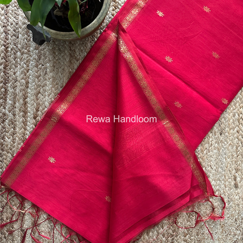 Rani Pink Star Butti Maheshwari Saree SSB041